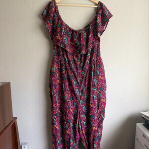 Ava & Viv 3X Off-the-Shoulder Ruffled Jumpsuit